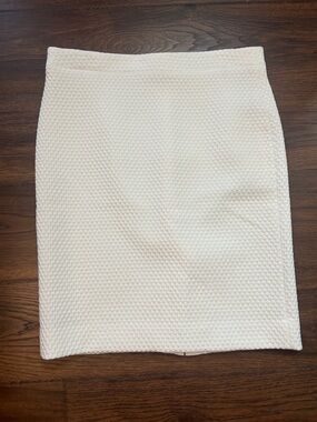 J. Crew Cream Textured Pencil Skirt